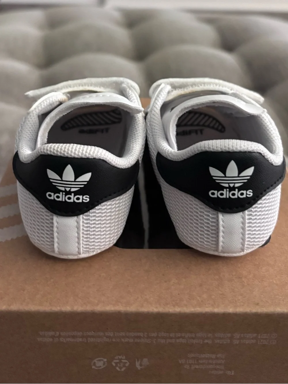 adidas Baby Superstar Crib Shoes in White and Black